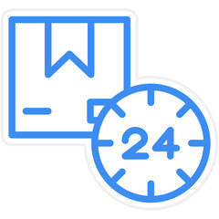 Vector Design 24 Hours Delivery Icon Style