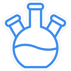 Vector Design Three Neck Flask Icon Style