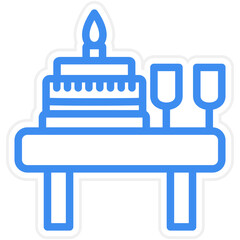 Vector Design Birthday Table Icon Style