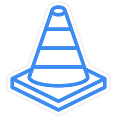 Vector Design Road Cone Icon Style