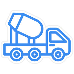 Vector Design Conscrete Mixer Truck Icon Style