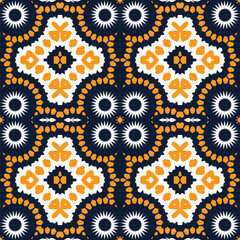 Abstract orange and navy blue pattern