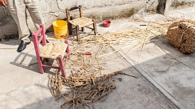 Long Shot Of The Outdoor Workshop Of An Artisan