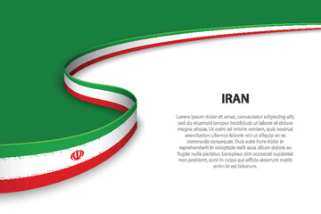 Wave flag of Iran with copyspace background