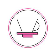Filled outline V60 coffee maker icon isolated on white background. Vector