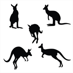 kangaroo vector silhouettes vector eps 10