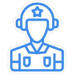 Obraz premium Vector Design Army Pilot Icon Style