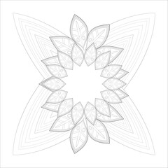 Mandala art for coloring book and art therapy. Doodle vector of flowers for coloring sheet for every age.