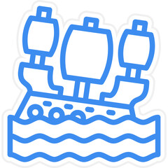 Vector Design Shipwreck Icon Style
