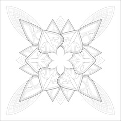 Mandala art for coloring book and art therapy. Doodle vector of flowers for coloring sheet for every age.