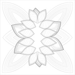 Mandala art for coloring book and art therapy. Doodle vector of flowers for coloring sheet for every age.