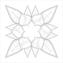 Mandala art for coloring book and art therapy. Doodle vector of flowers for coloring sheet for every age.
