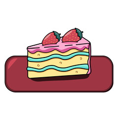 piece of cake with strawberries