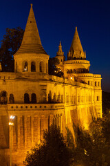 Fototapeta premium Evening view of Fisherman's Bastion at Buda castle in Budapest, Hungary