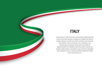 Wave flag of Italy with copyspace background