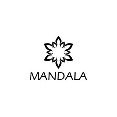 Mandala flower logo icon isolated on white background