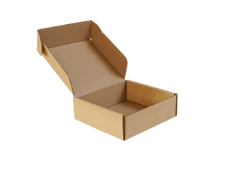 open cardboard box for product container in rectangle shape in png format
