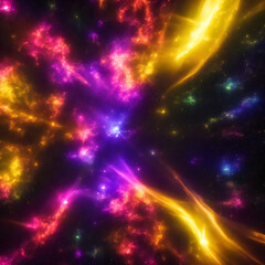 Colorful space wave lights