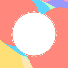 Sticker on color abstract background. Vector decorative cover with ornate circle.