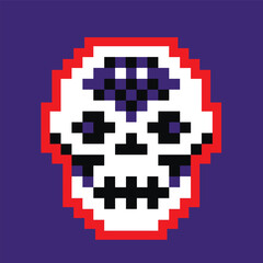 degital pixel skull, t-shirts design