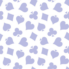 Fototapeta premium Seamless pattern with purple playing card symbols