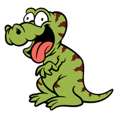 Cartoon illustration of Tyrannosaurus Rex happy and smile. Best for sticker, logo, and mascot with jurassic themes for Kids