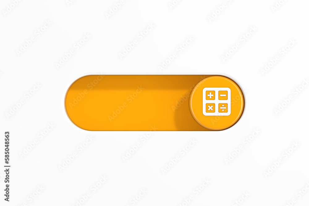 Poster Yellow Toggle Switch Slider with Calculator Icon. 3d Rendering