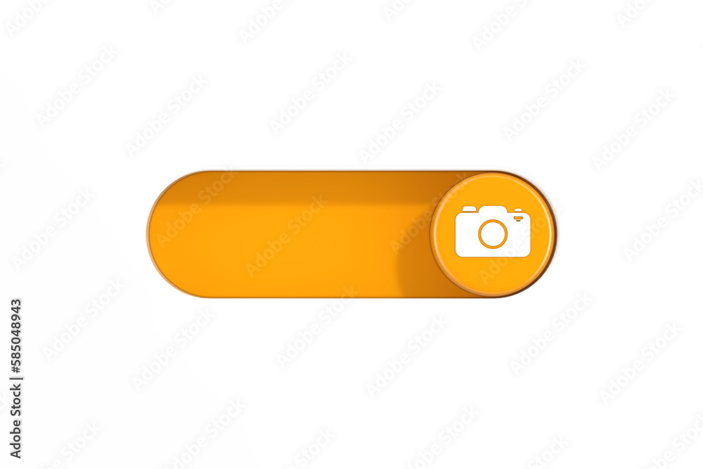 Leinwandbilder Yellow Toggle Switch Slider with Photo Camera Icon. 3d Rendering