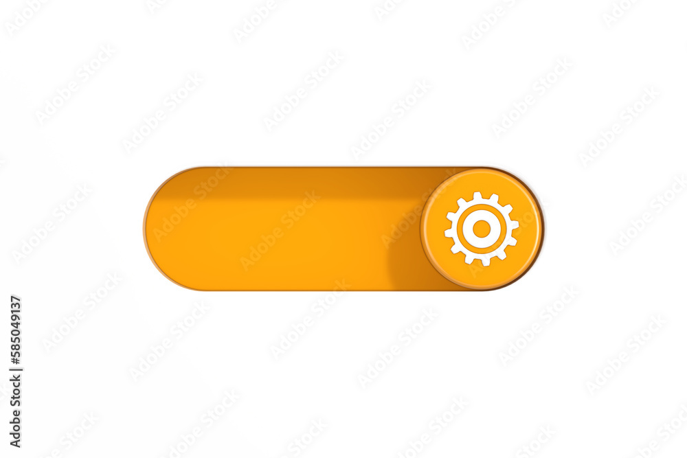 Leinwandbilder Yellow Toggle Switch Slider with Cogwheel Icon. 3d Rendering