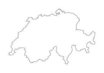 Switzerland map with withe background.
