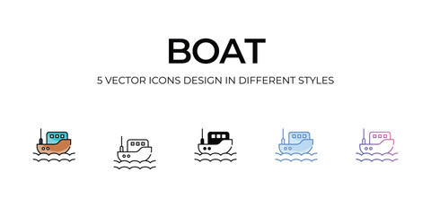 Boat icon. Suitable for Web Page, Mobile App, UI, UX and GUI design.