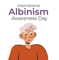 International Albinism Awareness Day. June 13th. boy with albinism