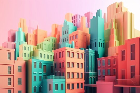 Multicolored World Of Things created with Generative AI technology