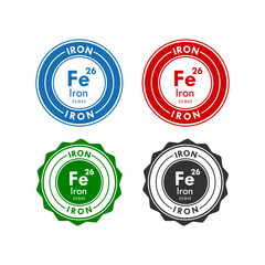Naklejka premium iron icon set. vector illustration in 4 colors options for web design