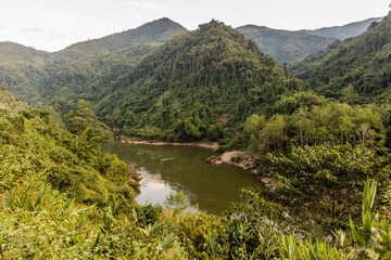 Fototapeta na wymiar Nam Ou river in Phongsali province, Laos