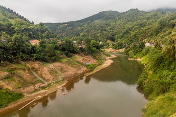 Fototapeta na wymiar Nam Phak river in Muang Khua town, Laos
