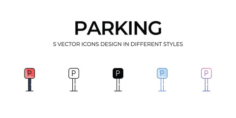 Parking icon. Suitable for Web Page, Mobile App, UI, UX and GUI design.