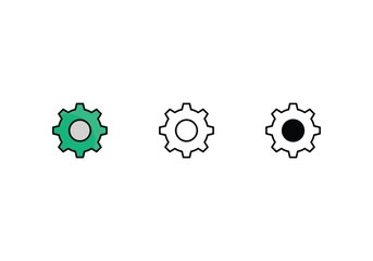 work icons set with 3 styles, vector stock illustration