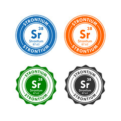 strontium icon set. vector illustration in 4 colors options for web design