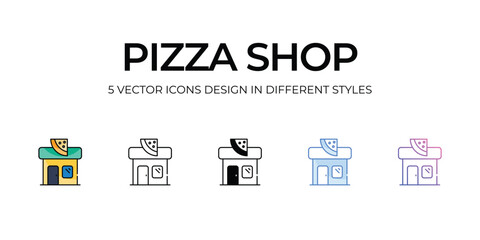 Pizza Shop icon. Suitable for Web Page, Mobile App, UI, UX and GUI design.