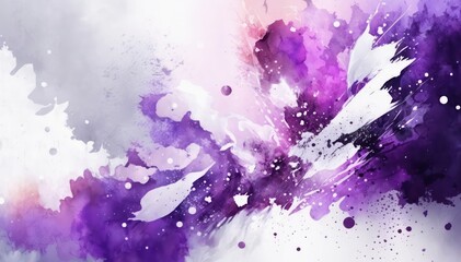Fototapeta na wymiar Abstract watercolor background. Bright chaotic mono color illustration. Purple and blue watercolor wallpaper. Generative AI art.