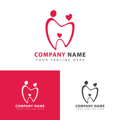 Dental care logo design template, family dental care symbol