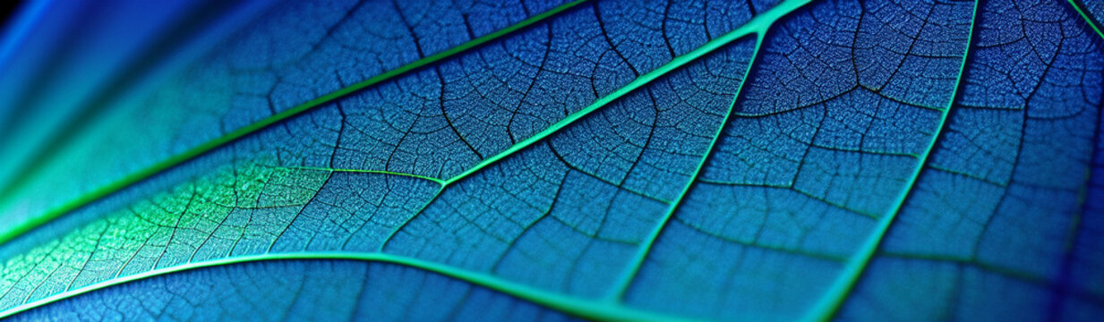 Fototapeta Illustration of a vibrant green leaf with intricate details and textures created with Generative AI technology