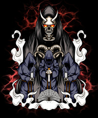 devil worship group design illustration image