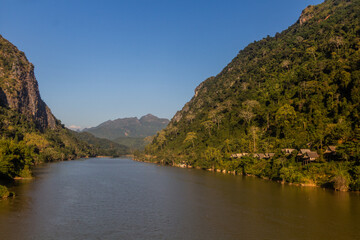 Fototapeta na wymiar Nam Ou river in Nong Khiaw, Laos