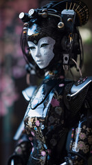 Cyberpunk Geisha Robot, Generative AI
