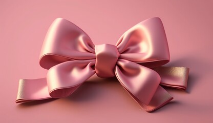 pink bow on a pink background , Generative Ai
