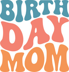 Birthday Mom Retro SVG