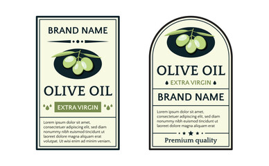 Olive oil extra virgin label design template set