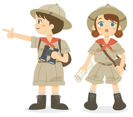 探検隊の子どもたち_PNG